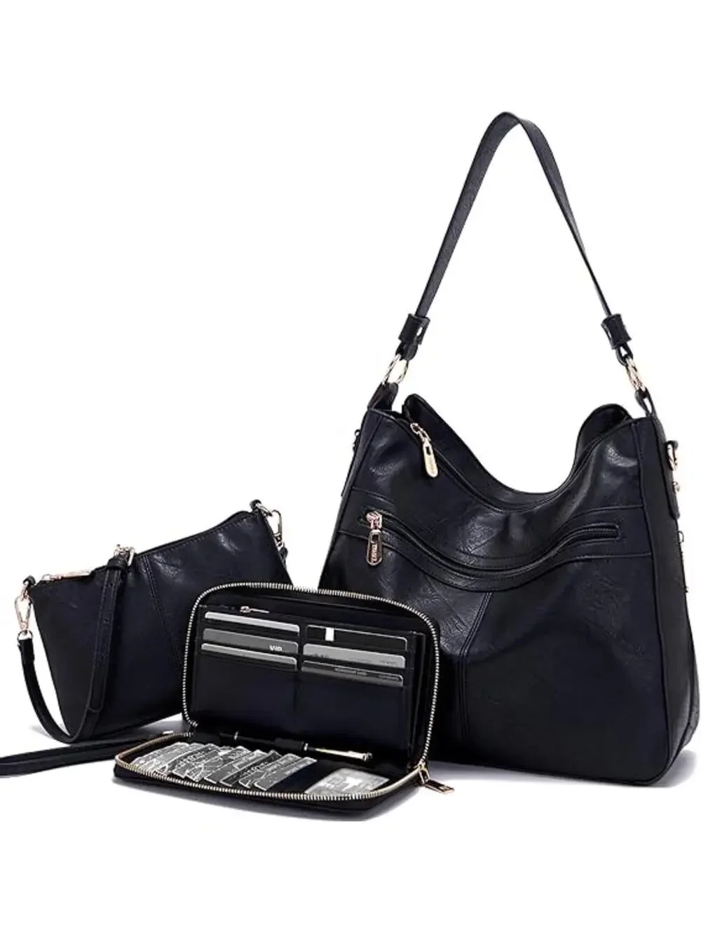 Large bag with matching crossbody and wallet (3 piece set)